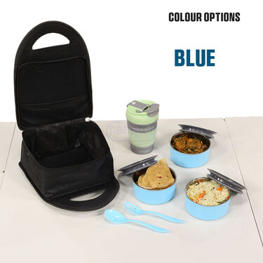 3 Vacuum Insulated Steel lunch Box with Insulated Sipper Bottle (3ISLBF)