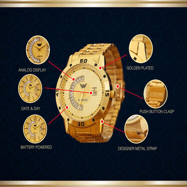 Golden Watch + Wireless Bluetooth