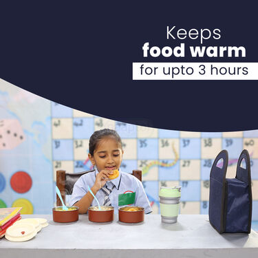 3 Vacuum Insulated Steel lunch Box with Insulated Sipper Bottle (3ISLBF)