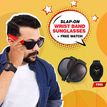 Slap-On Wristband Sunglasses + Free Stylish Watch (SM1)